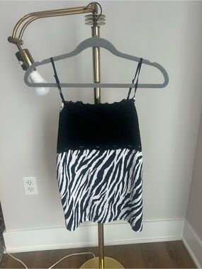 Bootique Black Lace Zebra Print Cami